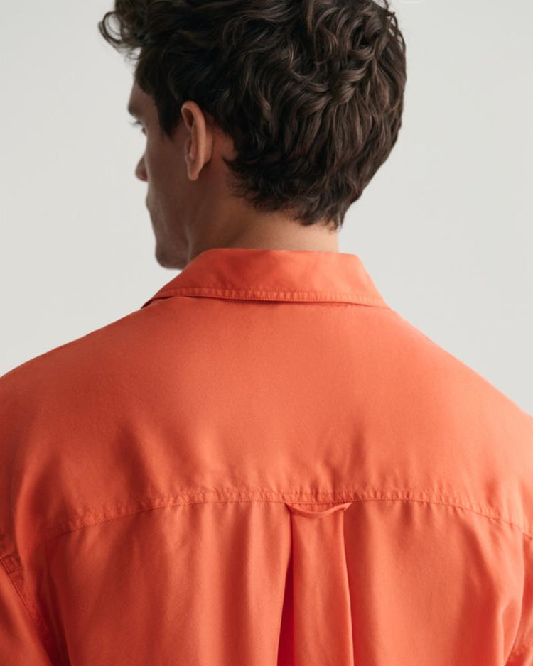 Gant Apparel Mens REL WASHED SILK SS SHIRT 828/BURNT ORANGE