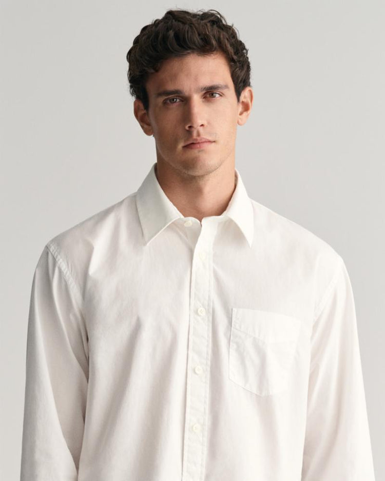 Gant Apparel Mens REL HERITAGE POPLIN SHIRT 110/WHITE