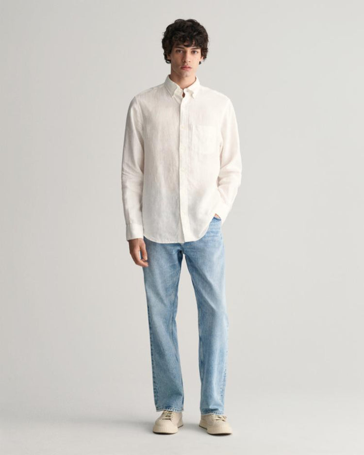 Gant Apparel Mens REG LINEN SHIRT 110/WHITE