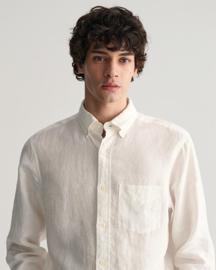 Gant Apparel Mens REG LINEN SHIRT 110/WHITE
