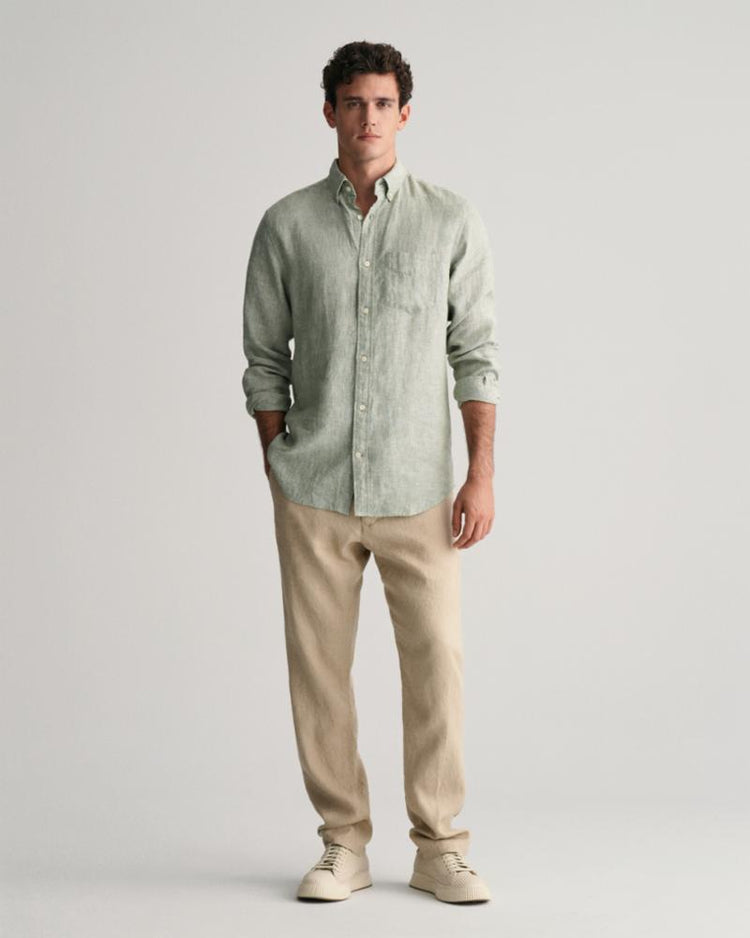 Gant Apparel Mens REG LINEN SHIRT 362/KALAMATA GREEN