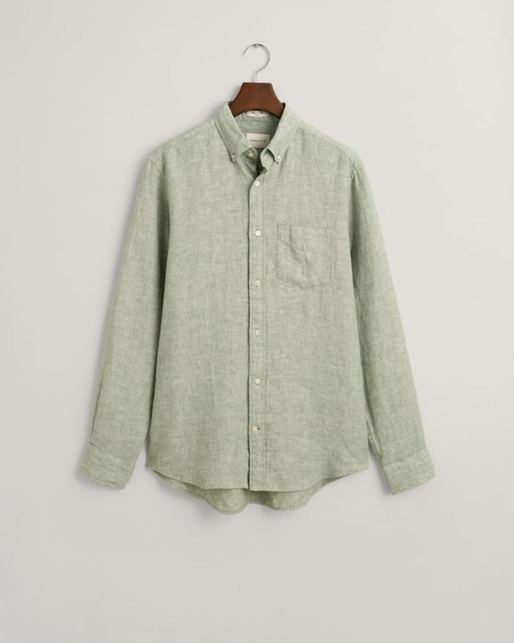 Gant Apparel Mens REG LINEN SHIRT 362/KALAMATA GREEN