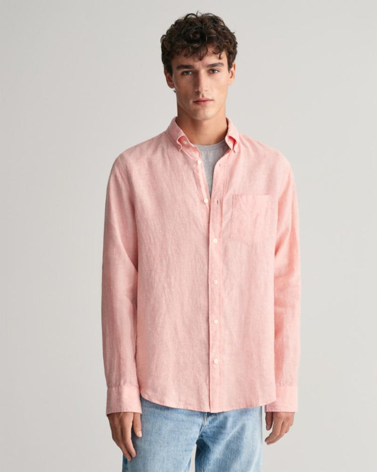 Gant Apparel Mens REG LINEN SHIRT 624/PEACHY PINK