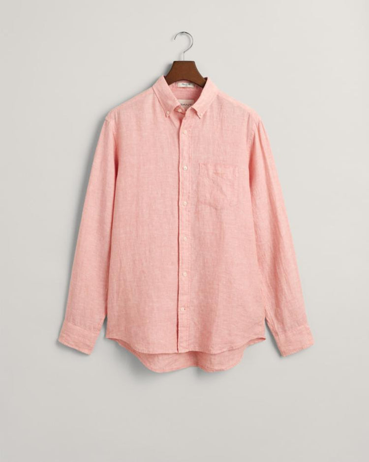 Gant Apparel Mens REG LINEN SHIRT 624/PEACHY PINK