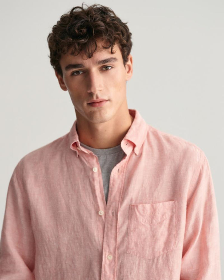 Gant Apparel Mens REG LINEN SHIRT 624/PEACHY PINK