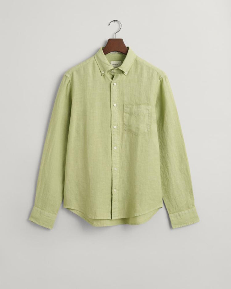 Gant Apparel Mens REG GMNT DYED LINEN SHIRT 345/MILKY MATCHA