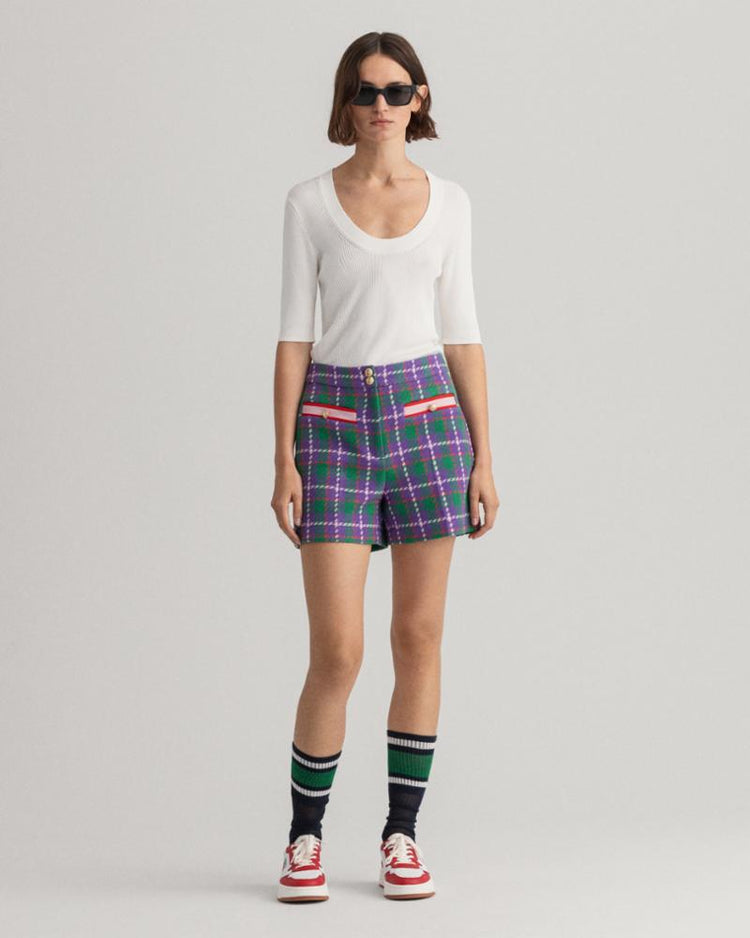 Gant Apparel Womens HW TWEED SHORTS 516/GRAPE PURPLE