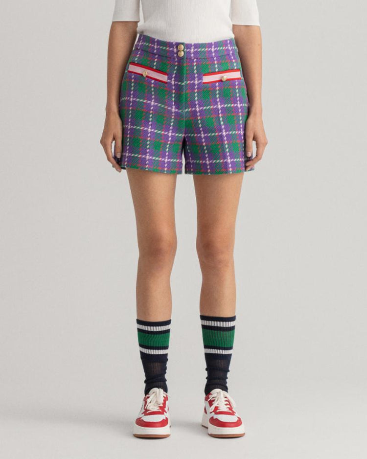 Gant Apparel Womens HW TWEED SHORTS 516/GRAPE PURPLE