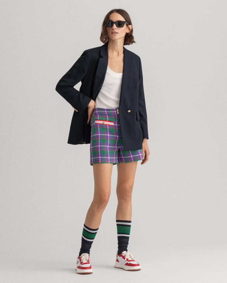 Gant Apparel Womens HW TWEED SHORTS 516/GRAPE PURPLE