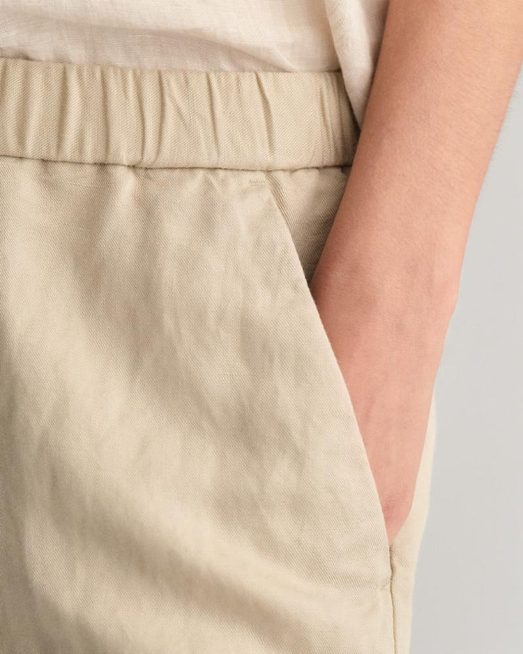 Gant Apparel Womens REL LINEN BLEND PULL ON SHORTS 277/DRY SAND