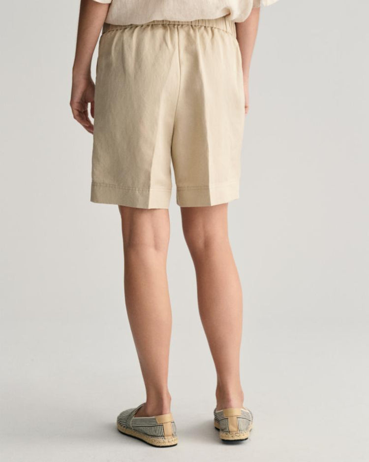 Gant Apparel Womens REL LINEN BLEND PULL ON SHORTS 277/DRY SAND