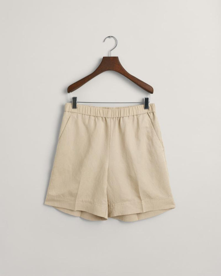 Gant Apparel Womens REL LINEN BLEND PULL ON SHORTS 277/DRY SAND