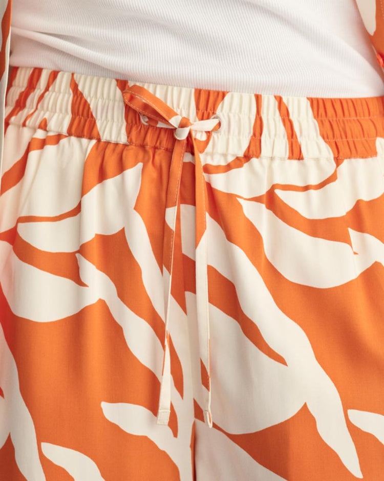 Gant Apparel Womens REL PALM PRINT PULL ON SHORTS 860/PUMPKIN ORANGE