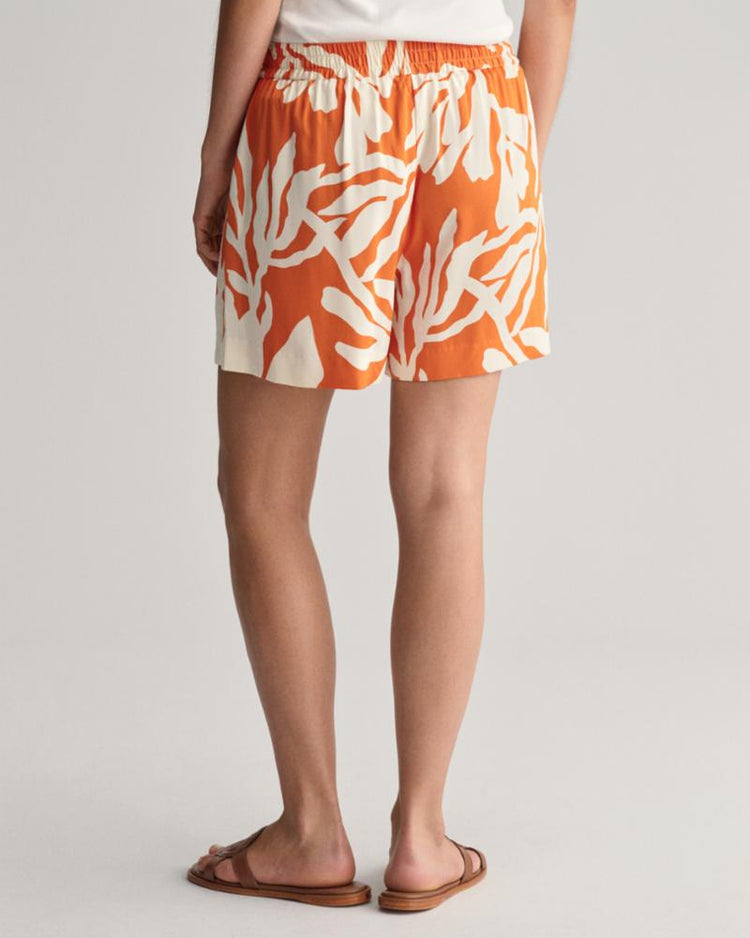 Gant Apparel Womens REL PALM PRINT PULL ON SHORTS 860/PUMPKIN ORANGE