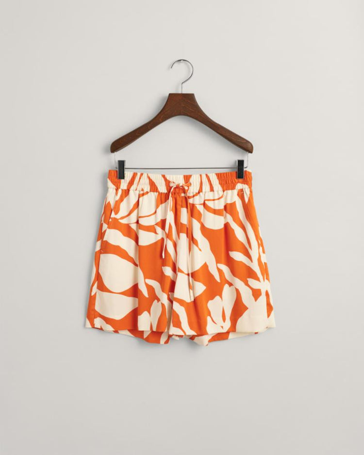 Gant Apparel Womens REL PALM PRINT PULL ON SHORTS 860/PUMPKIN ORANGE
