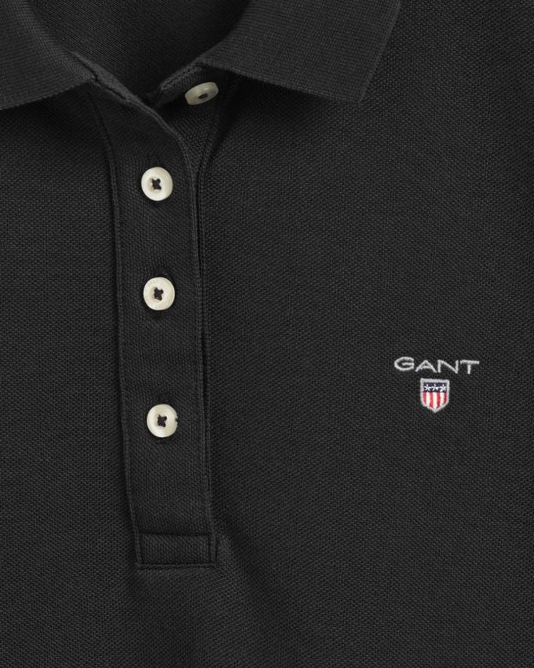 Gant Apparel Womens ORIGINAL LSS PIQUE 5/BLACK