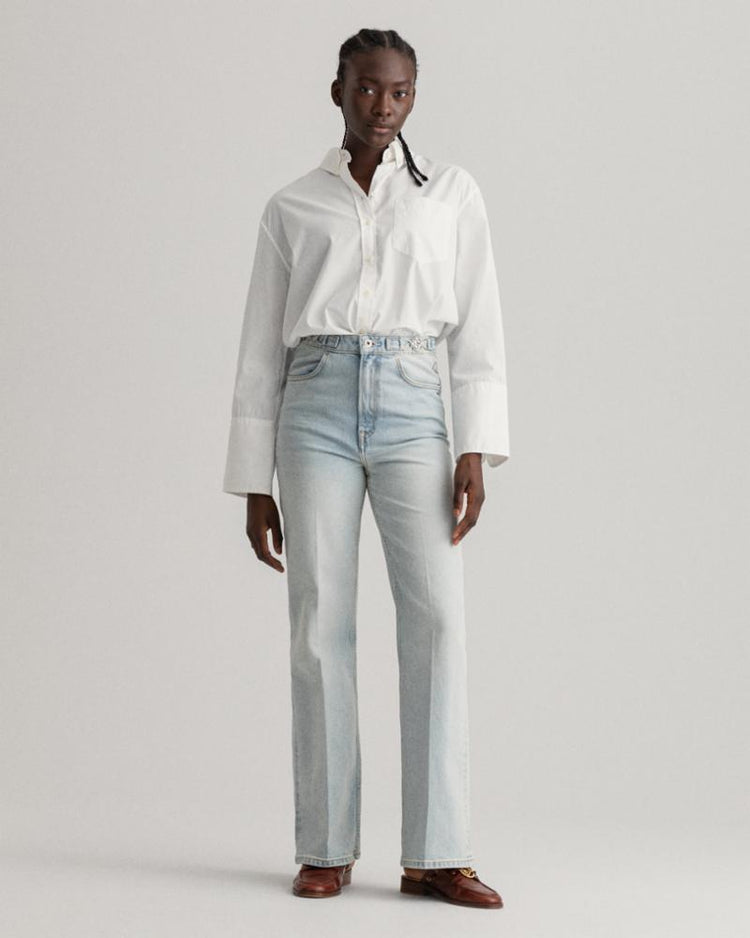 Gant Apparel Womens ICON G HW FLARE JEANS 991/LIGHT BLUE WORN IN