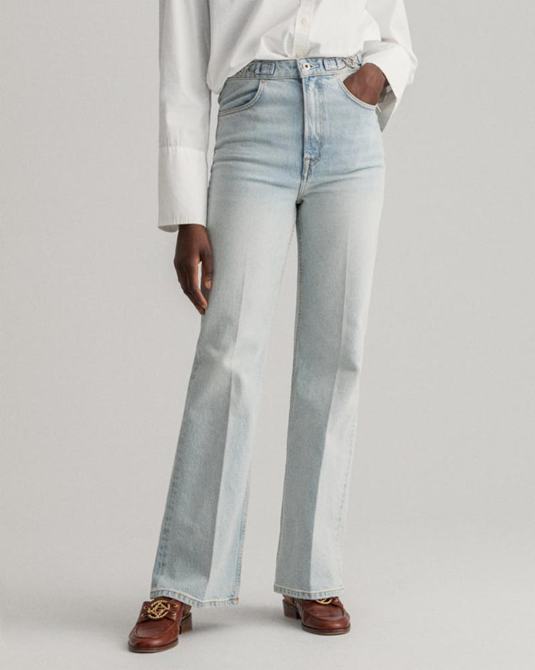 Gant Apparel Womens ICON G HW FLARE JEANS 991/LIGHT BLUE WORN IN