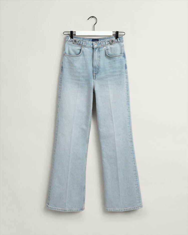 Gant Apparel Womens ICON G HW FLARE JEANS 991/LIGHT BLUE WORN IN