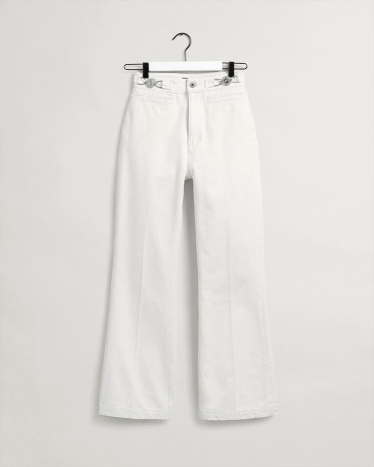 Gant Apparel Womens ICON G HW FLARE ECRU JEANS 113/EGGSHELL