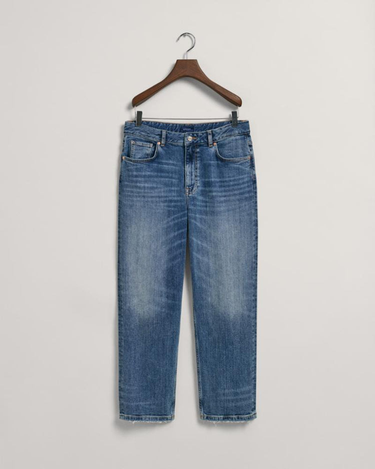 Gant Apparel Womens RELAXED JEANS 972/MID BLUE BROKEN IN