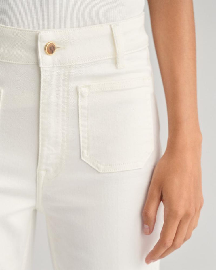 Gant Apparel Womens SLIM FLARE WHITE JEANS 113/EGGSHELL