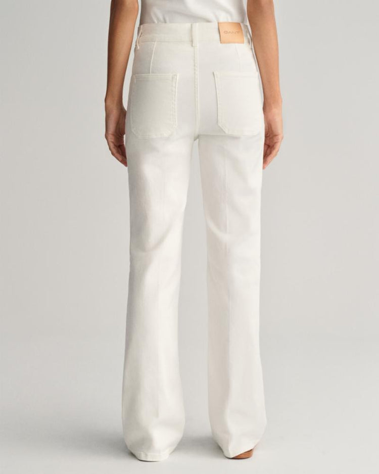 Gant Apparel Womens SLIM FLARE WHITE JEANS 113/EGGSHELL