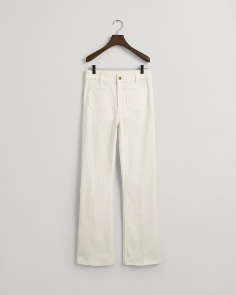 Gant Apparel Womens SLIM FLARE WHITE JEANS 113/EGGSHELL
