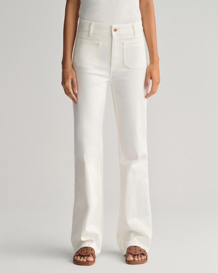 Gant Apparel Womens SLIM FLARE WHITE JEANS 113/EGGSHELL