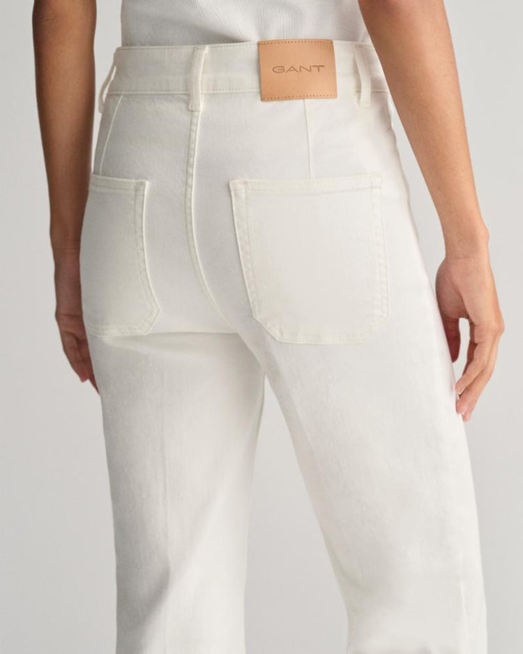 Gant Apparel Womens SLIM FLARE WHITE JEANS 113/EGGSHELL