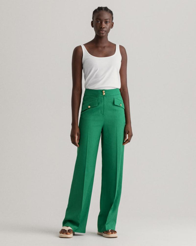 Gant Apparel Womens HW FLUID WIDE PANT 316/LAVISH GREEN