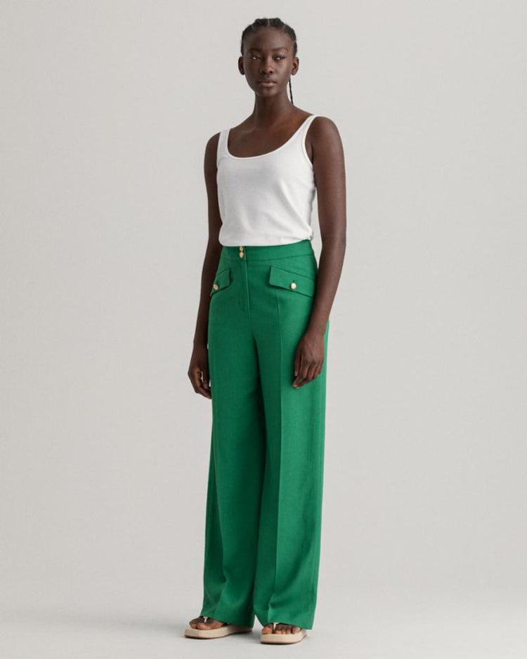Gant Apparel Womens HW FLUID WIDE PANT 316/LAVISH GREEN