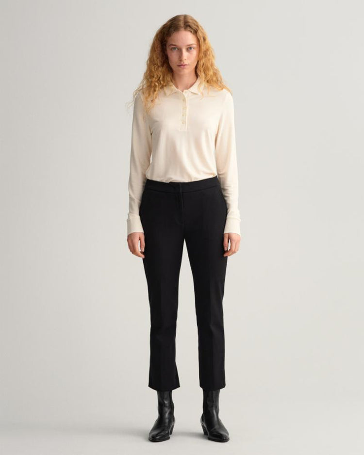 Gant Apparel Womens JERSEY CIGARETTE PANTS 19/EBONY BLACK