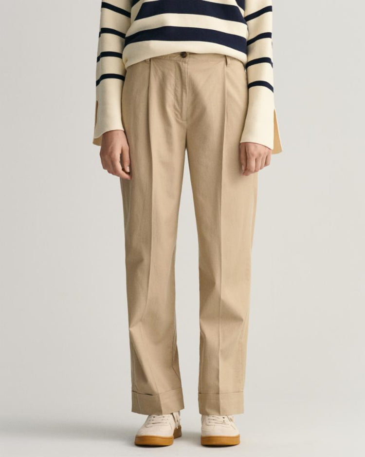 Gant Apparel Womens RELAXED TURN UP CHINOS 248/DARK KHAKI