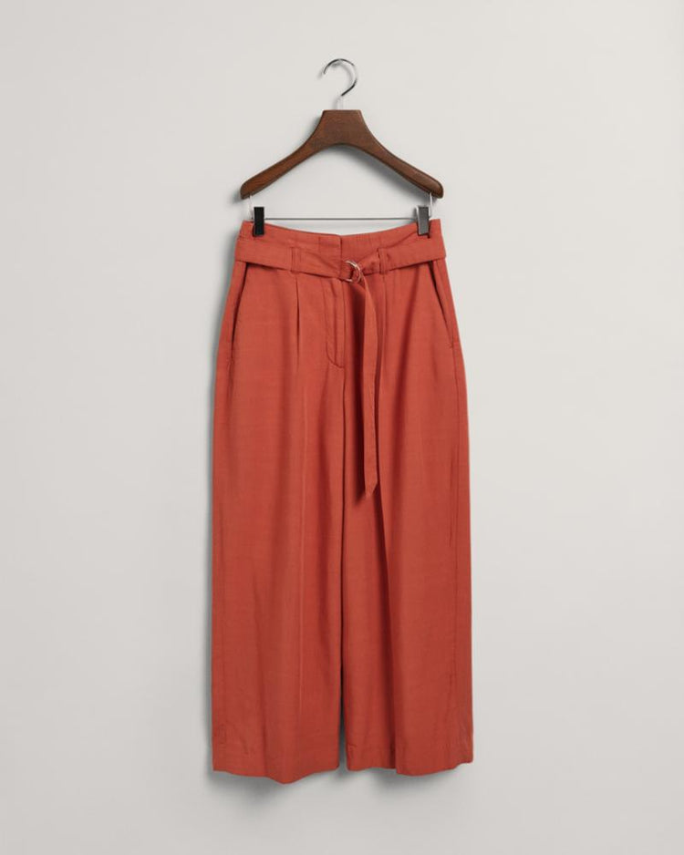 Gant Apparel Womens WIDE CROPPED BELTED PANTS 861/LIGHT COPPER