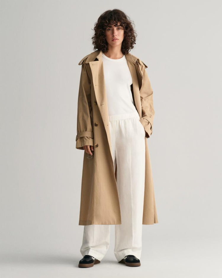 Gant Apparel Womens REL LINEN BLEND PULL ON PANTS 113/EGGSHELL