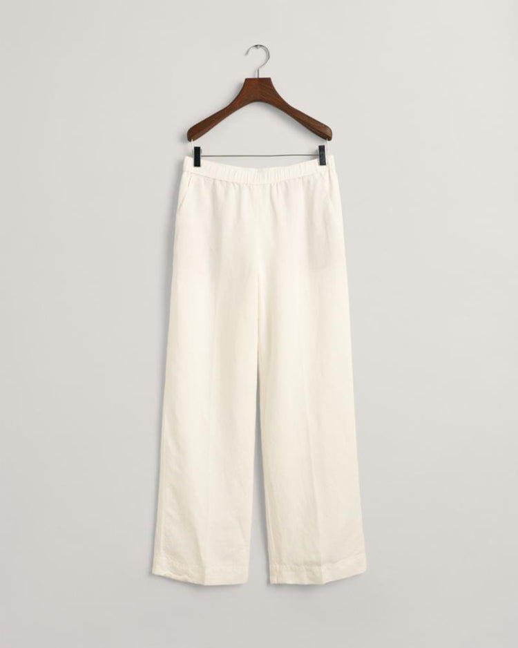 Gant Apparel Womens REL LINEN BLEND PULL ON PANTS 113/EGGSHELL