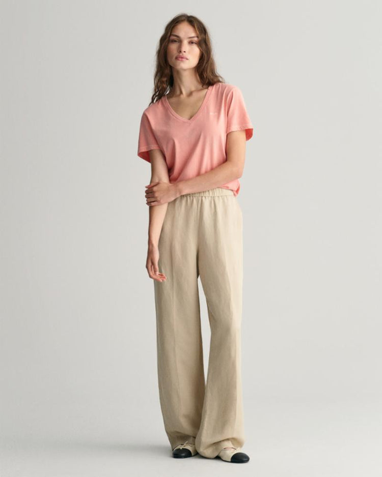 Gant Apparel Womens REL LINEN BLEND PULL ON PANTS 277/DRY SAND