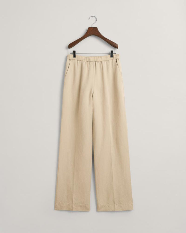Gant Apparel Womens REL LINEN BLEND PULL ON PANTS 277/DRY SAND