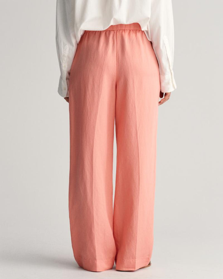 Gant Apparel Womens REL LINEN BLEND PULL ON PANTS 624/PEACHY PINK