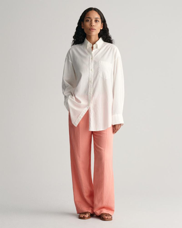 Gant Apparel Womens REL LINEN BLEND PULL ON PANTS 624/PEACHY PINK