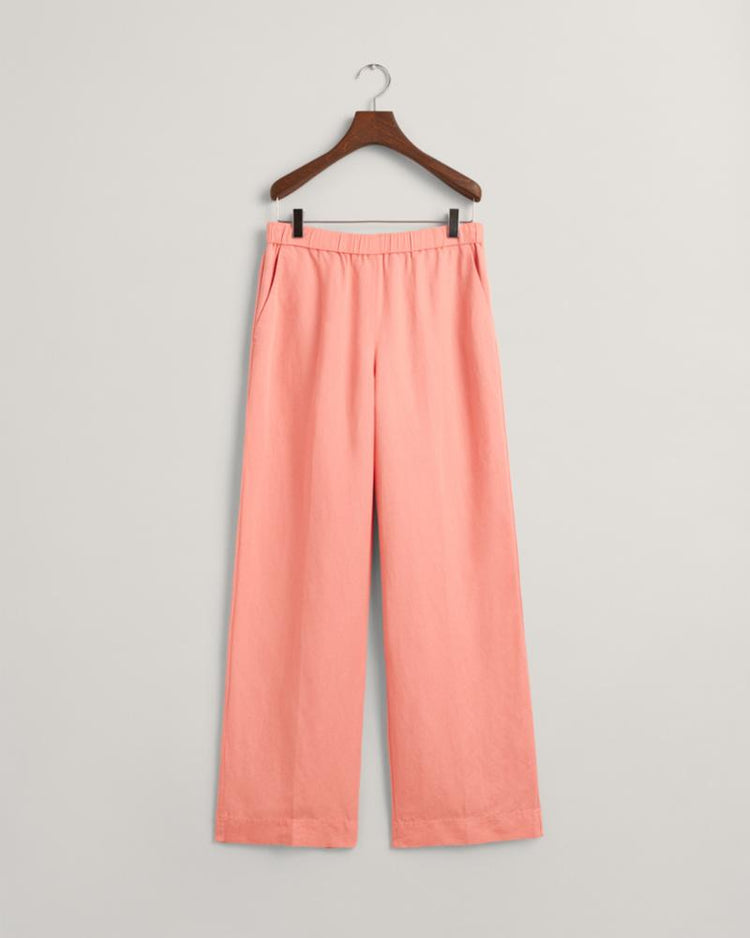 Gant Apparel Womens REL LINEN BLEND PULL ON PANTS 624/PEACHY PINK
