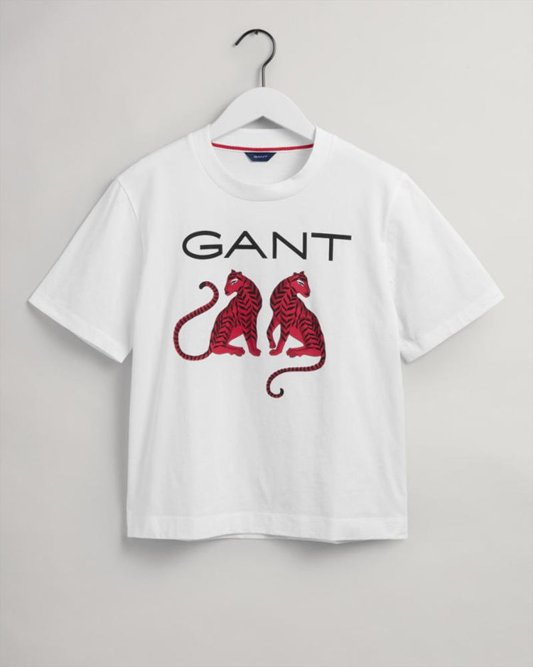 Gant Apparel Womens TIGRESS SS T-SHIRT 110/WHITE