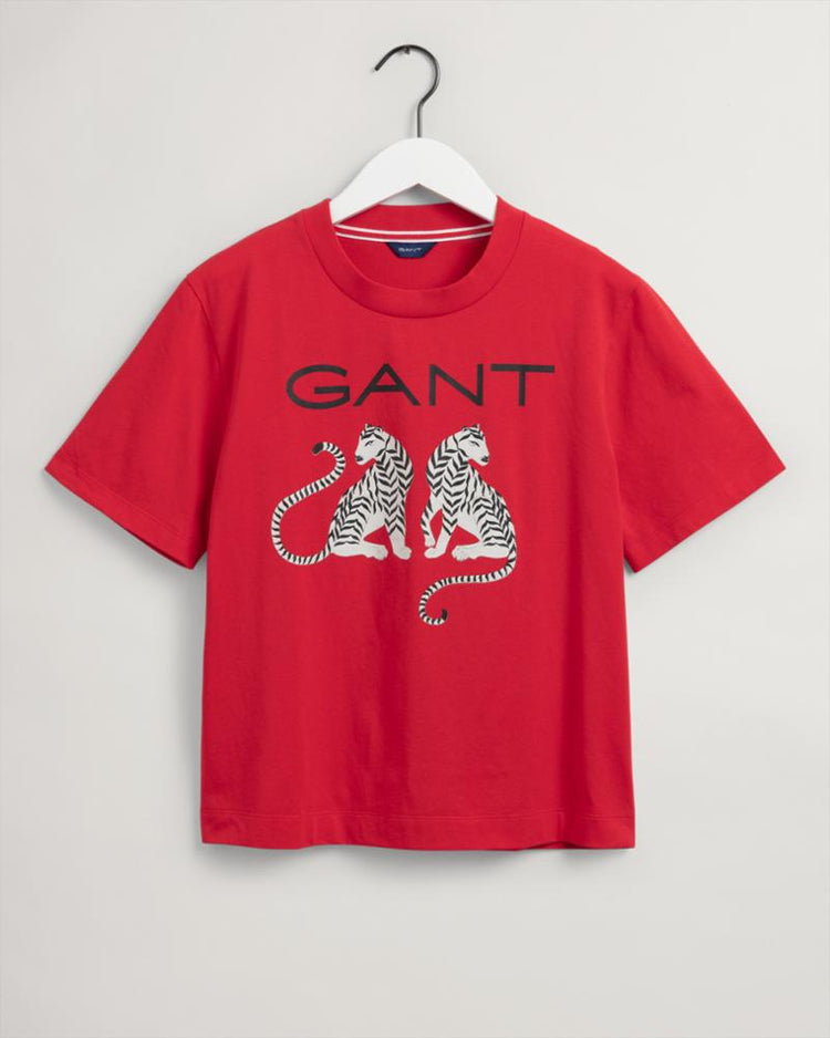 Gant Apparel Womens TIGRESS SS T-SHIRT 620/BRIGHT RED
