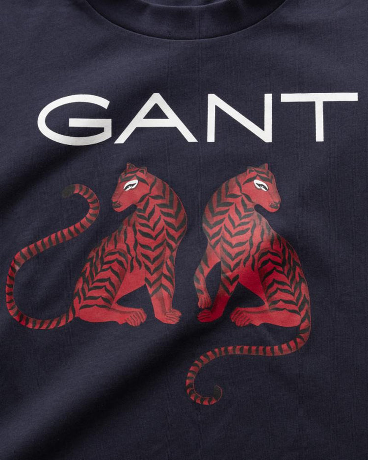 Gant Apparel Womens TIGRESS SS T-SHIRT 433/EVENING BLUE