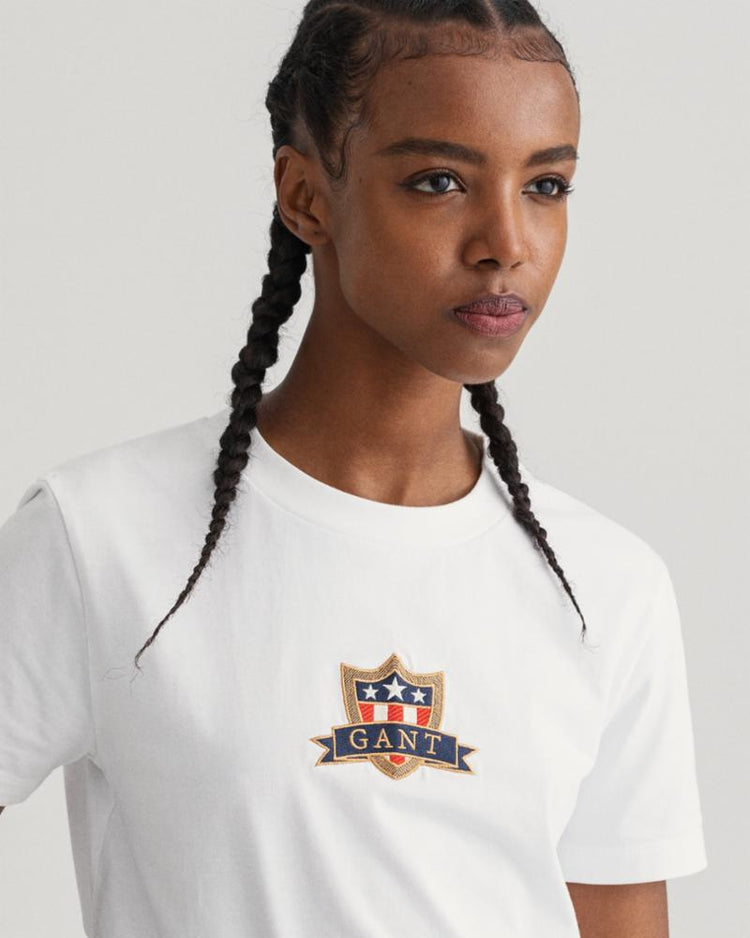 Gant Apparel Womens GANT BANNER SHIELD SS T-SHIRT 110/WHITE