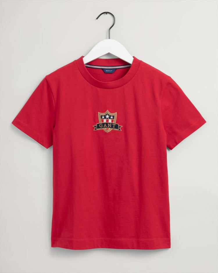 Gant Apparel Womens GANT BANNER SHIELD SS T-SHIRT 630/EQUESTRIAN RED
