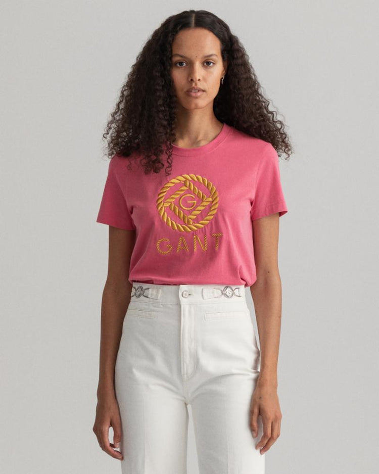 Gant Apparel Womens ROPE ICON SS T-SHIRT 665/RAPTURE ROSE