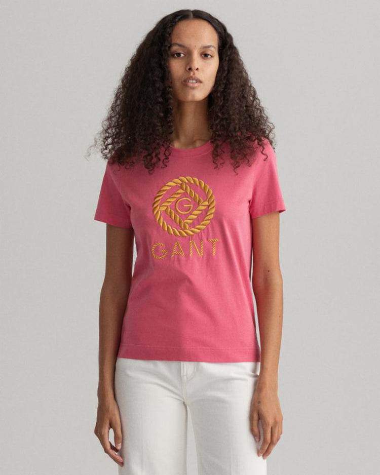 Gant Apparel Womens ROPE ICON SS T-SHIRT 665/RAPTURE ROSE