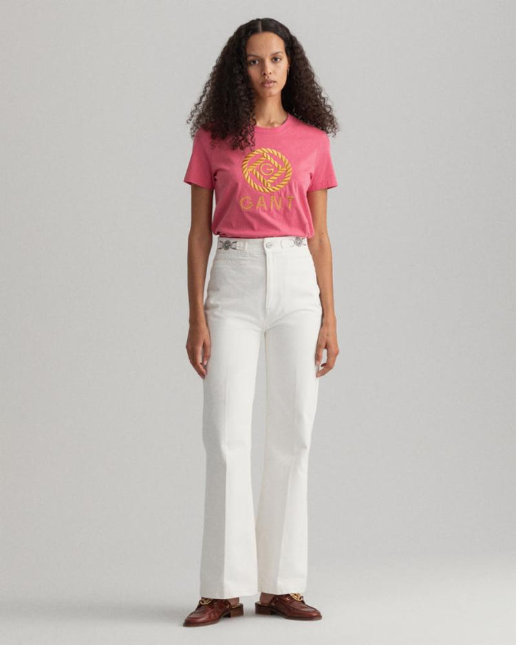 Gant Apparel Womens ROPE ICON SS T-SHIRT 665/RAPTURE ROSE